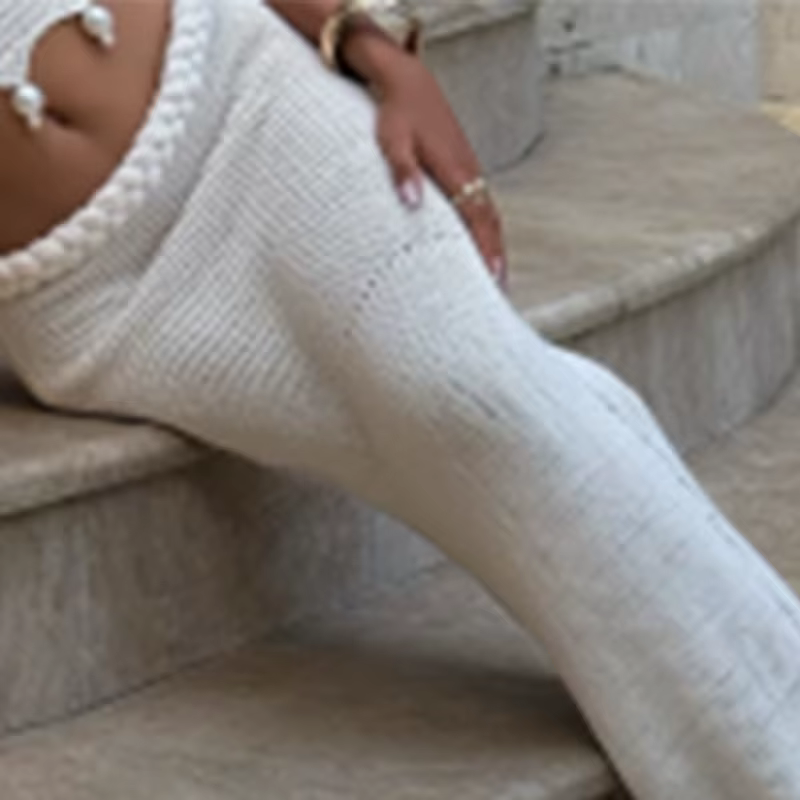 Sexy Crochet évider perle jupe ensemble femmes solide culture haut de bikini mince hanche paquet jup