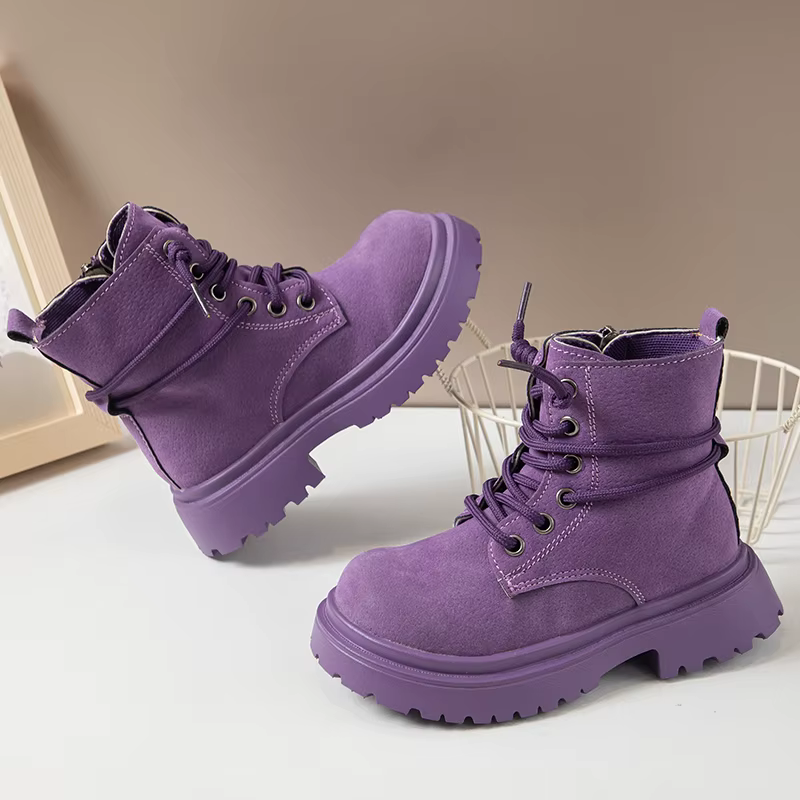 Bottines d'automne pour petites filles, bottes décontractées, couleurs Pastel, semelle souple, confo