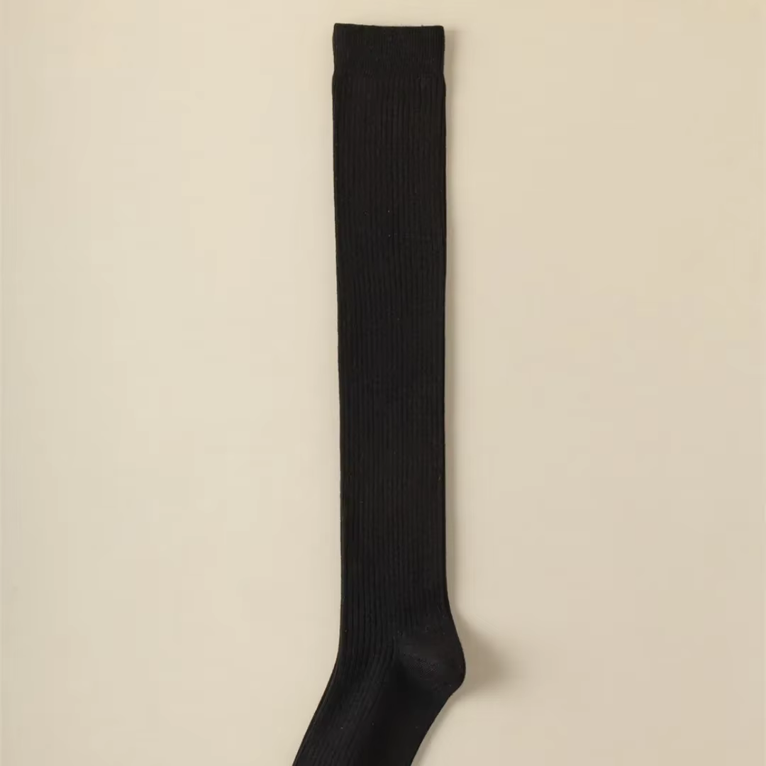 Femmes chaussettes longues laine cuisse bas maigre décontracté sur genou-haut moelleux femme longue 