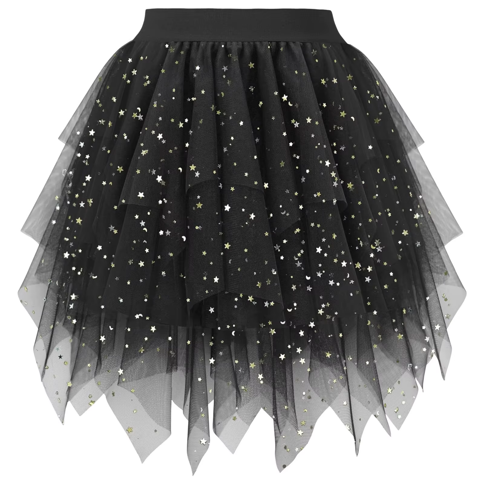 Jupe tutu bouffante en tulle pour filles, couleur bonbon, avec étoiles scintillantes, taille haute, 