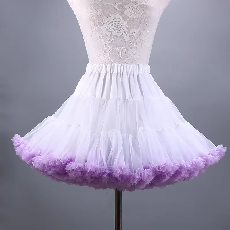 Nouveau Adulte courte Tulle Pettiskirt coloré Tutu Jupe Crinoline Jupon Saia pour les femmes