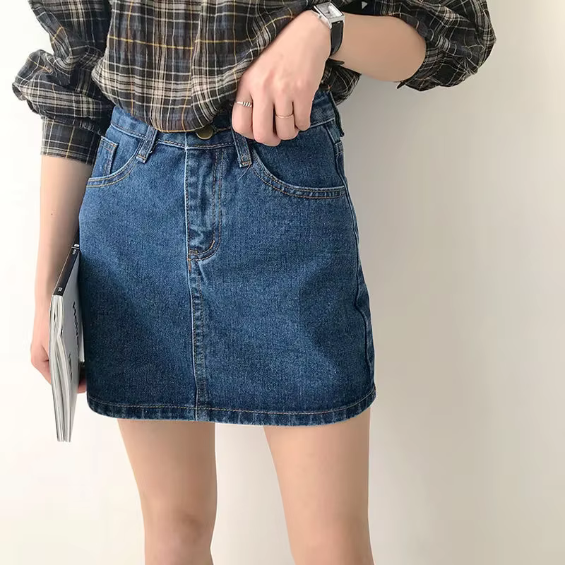 Jupes en denim pour femmes, coupe droite, taille haute, décontractée, sexy, slim, mini, adorable, vi