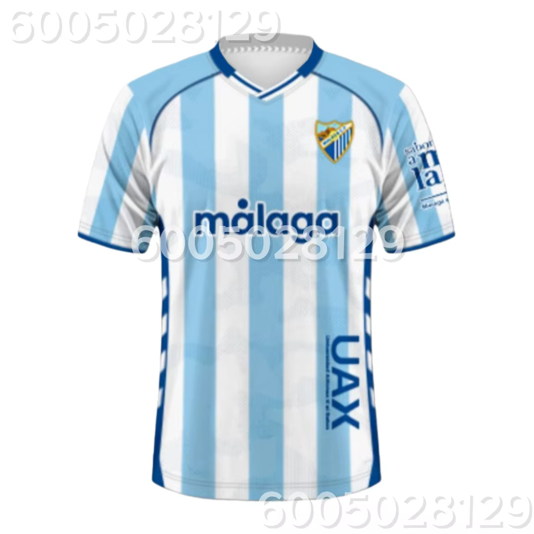 Maillot de football Malaga CF 2025-26 domicile imprimé en 3D pour adultes et enfants, t-shirt athlei