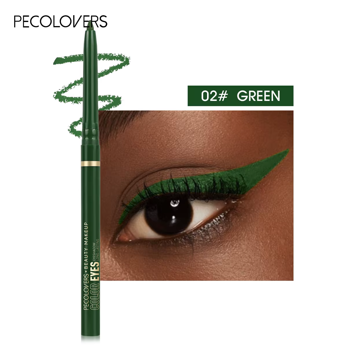 Crayon eye-liner vert - Stylo pour les yeux imperméable, longue tenue pour le maquillage quotidien,