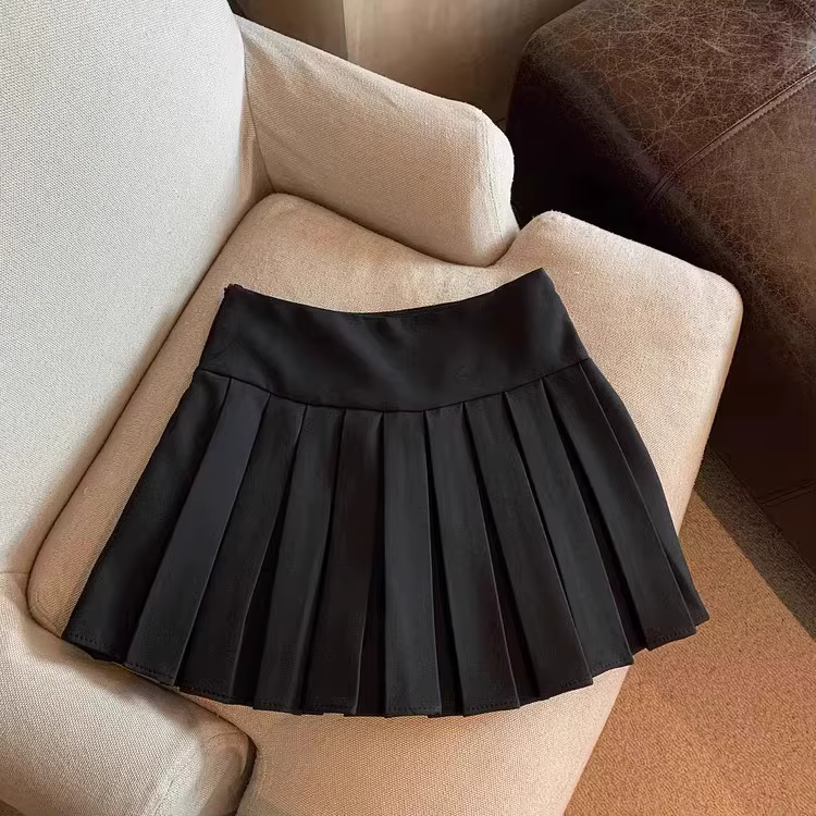 Jupe trapèze courte plissée pour petites filles, jupe à la mode, mignonne, uniforme scolaire, en cot