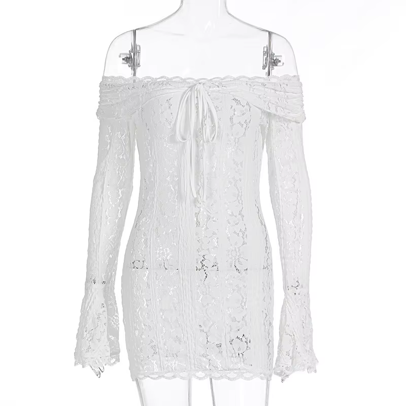 Robes de Soirée Élégantes pour Événements, Robes de Fête Moulantes en Dentelle à Manches Longues et