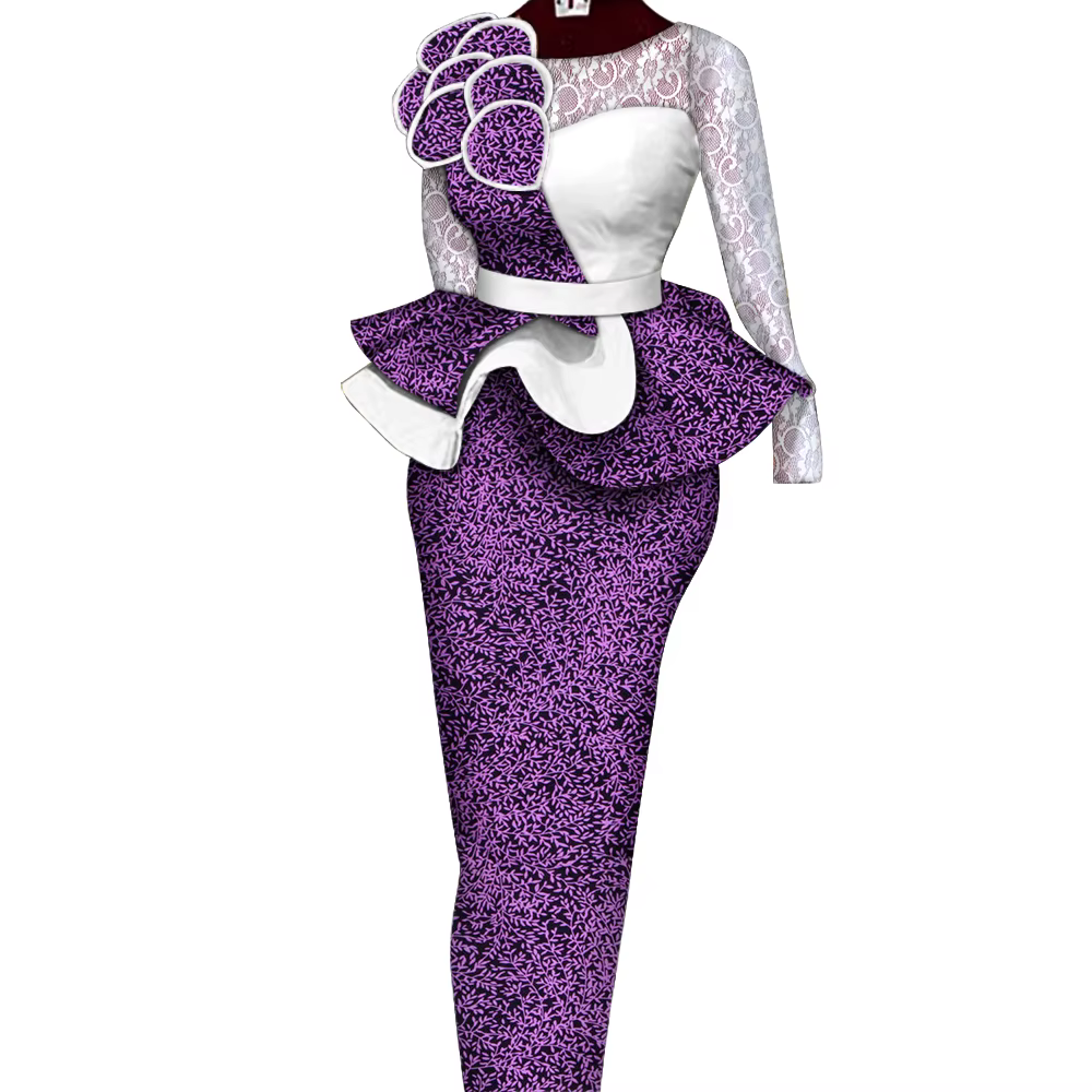 Ensembles de jupes africaines pour femmes, jupes longues et droites imbibées, jupe en Y avec décorat