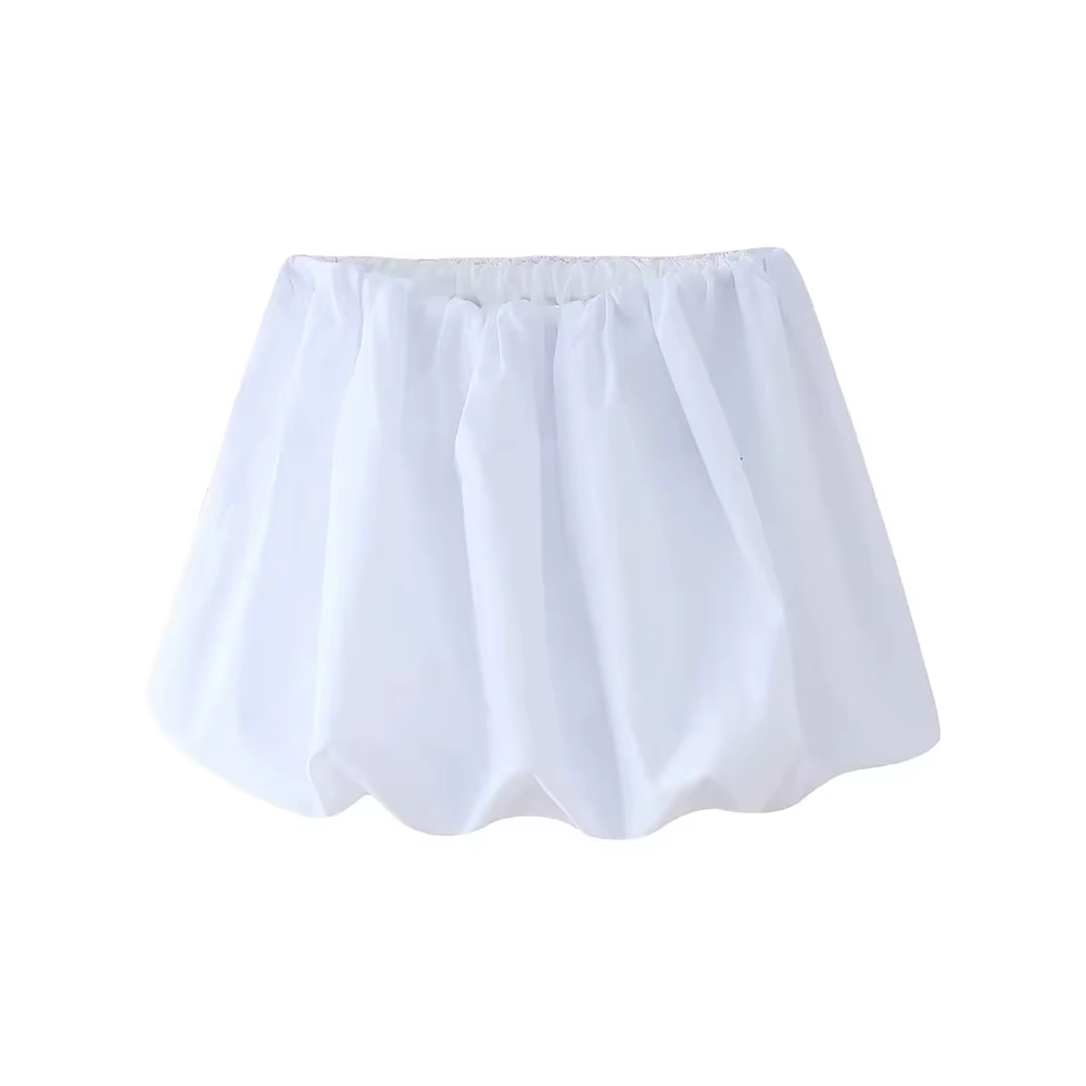 Mini jupe ballon pour femmes, taille mi-élastique, ourlet volumineux, jupes féminines, mode