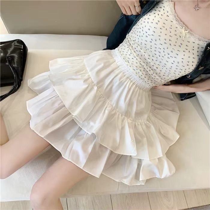 Jupe courte blanche pour femme, nouvelle collection été, style tutu de princesse, coupe culotte, dou