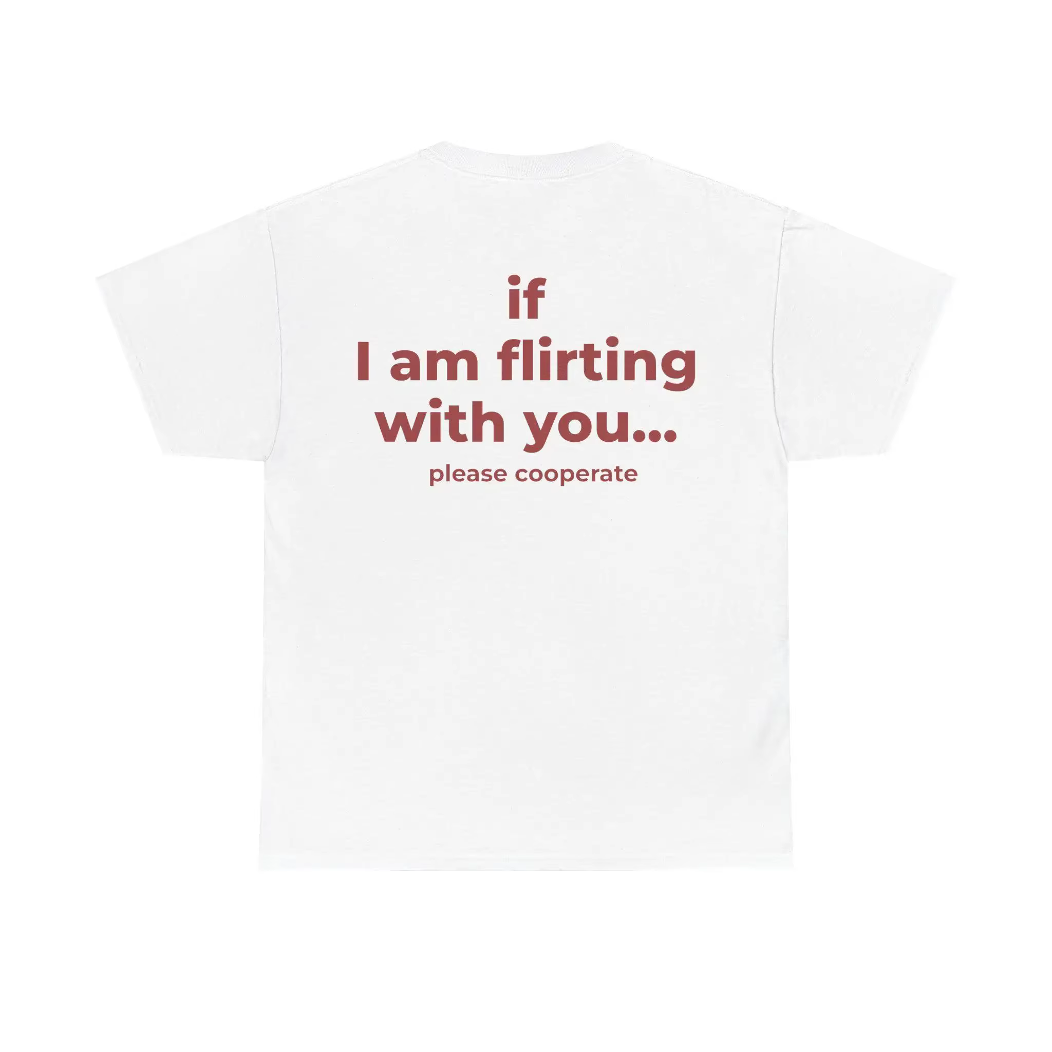 Si je flirt avec vous s'il vous plaît coopère lettre imprimée drôle à la mode créativité T-Shirt fem