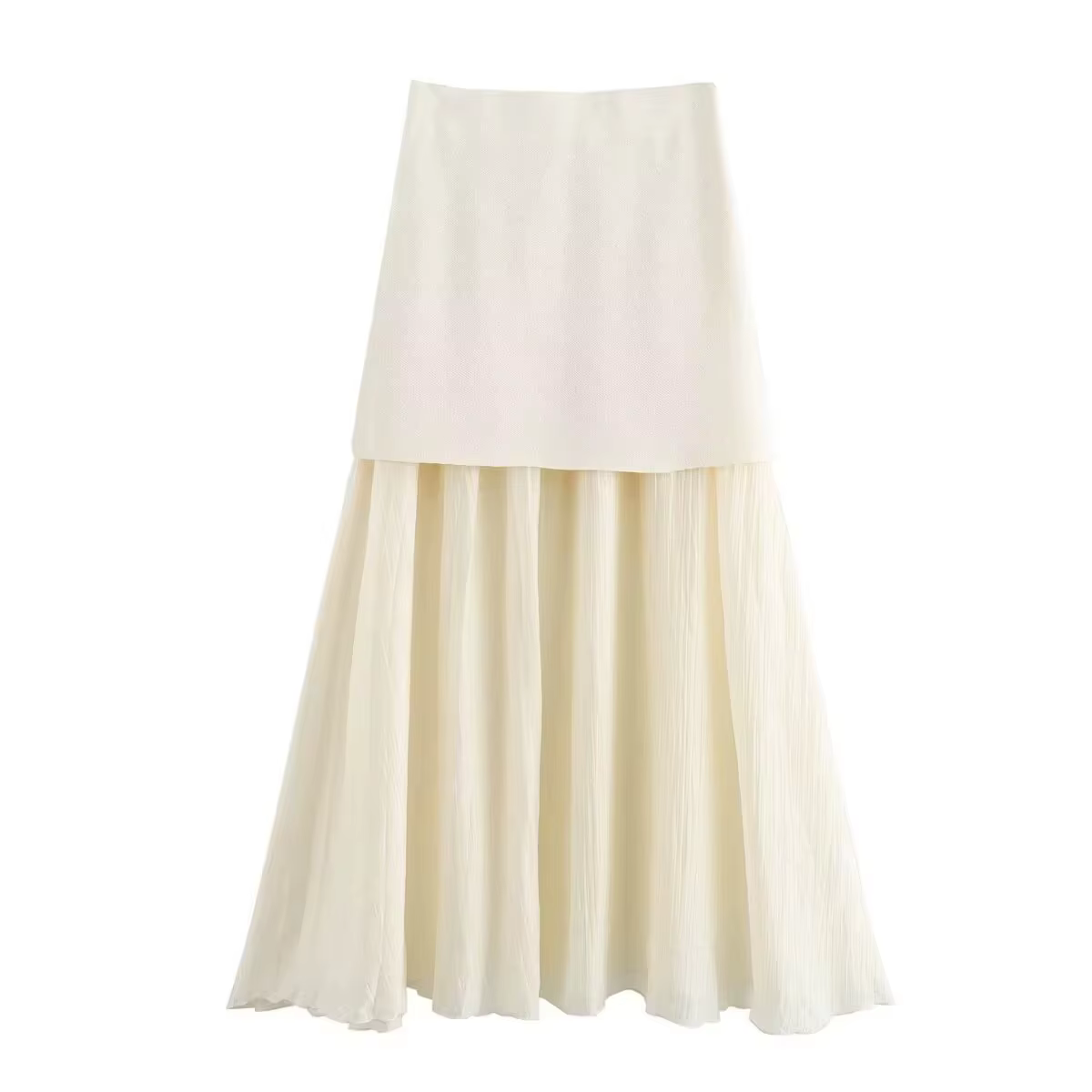 Jupe longue élégante unie pour femme HH, taille haute avec fermeture éclair, idéale pour les rendez-