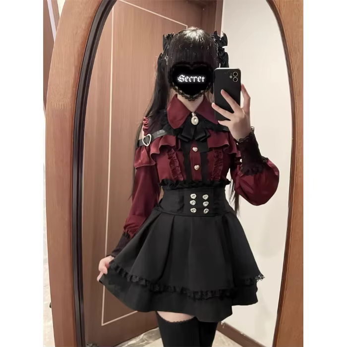 Jirai kei – jupe pull JK, ensemble complet Lolita Y2K, uniforme scolaire de Style doux japonais, rob