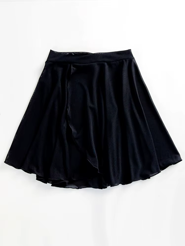 Jupe mi-longue de danse classique en gaze filet avec taille élastique, croisée devant, pour adultes