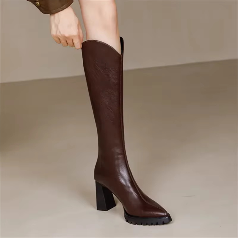 Bottes longues pour femmes bout pointu genou haute arbre chaussures femme élégante qualité Gyaru pri