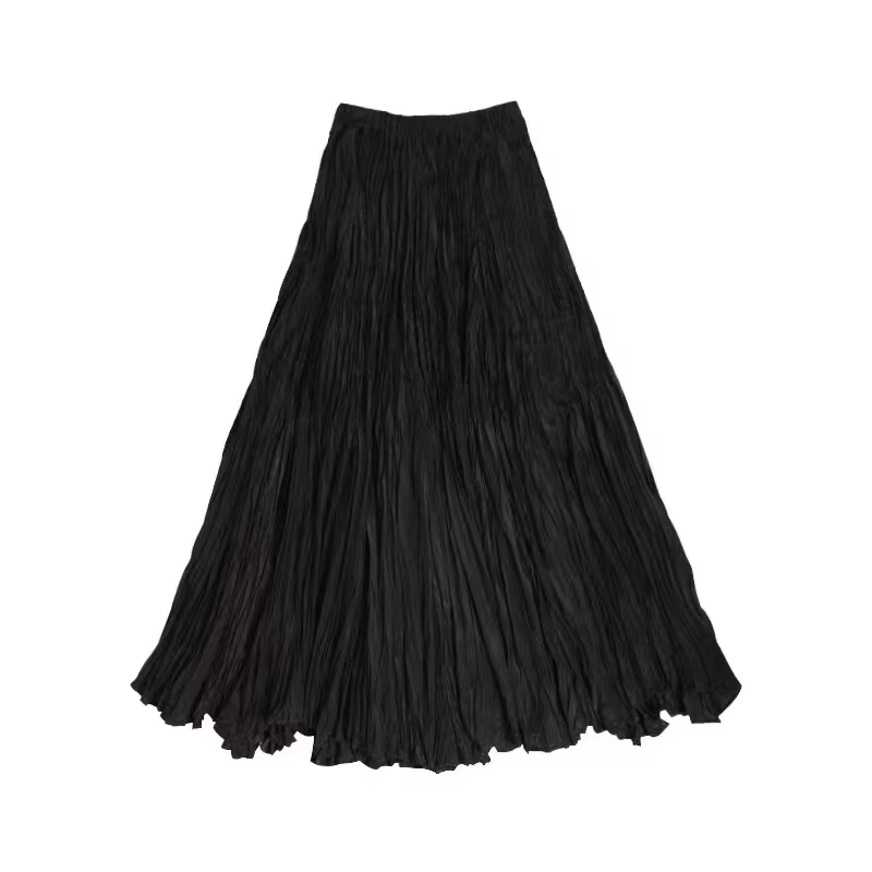 Solide plissée Vintage Jupe femmes 2025 Faldas Mujer De Moda taille haute grande balançoire Jupe mod