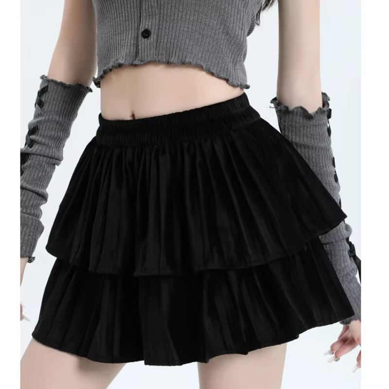 Jupes coréennes en velours Slim taille haute pour femmes, nouvelle couleur unie, polyvalente, Mini j