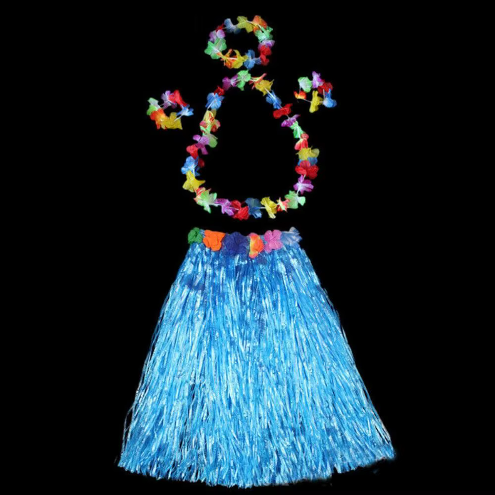Dames femmes Hawaii déguisement herbe jupe Hula hawaïen complet charmant 40CM
