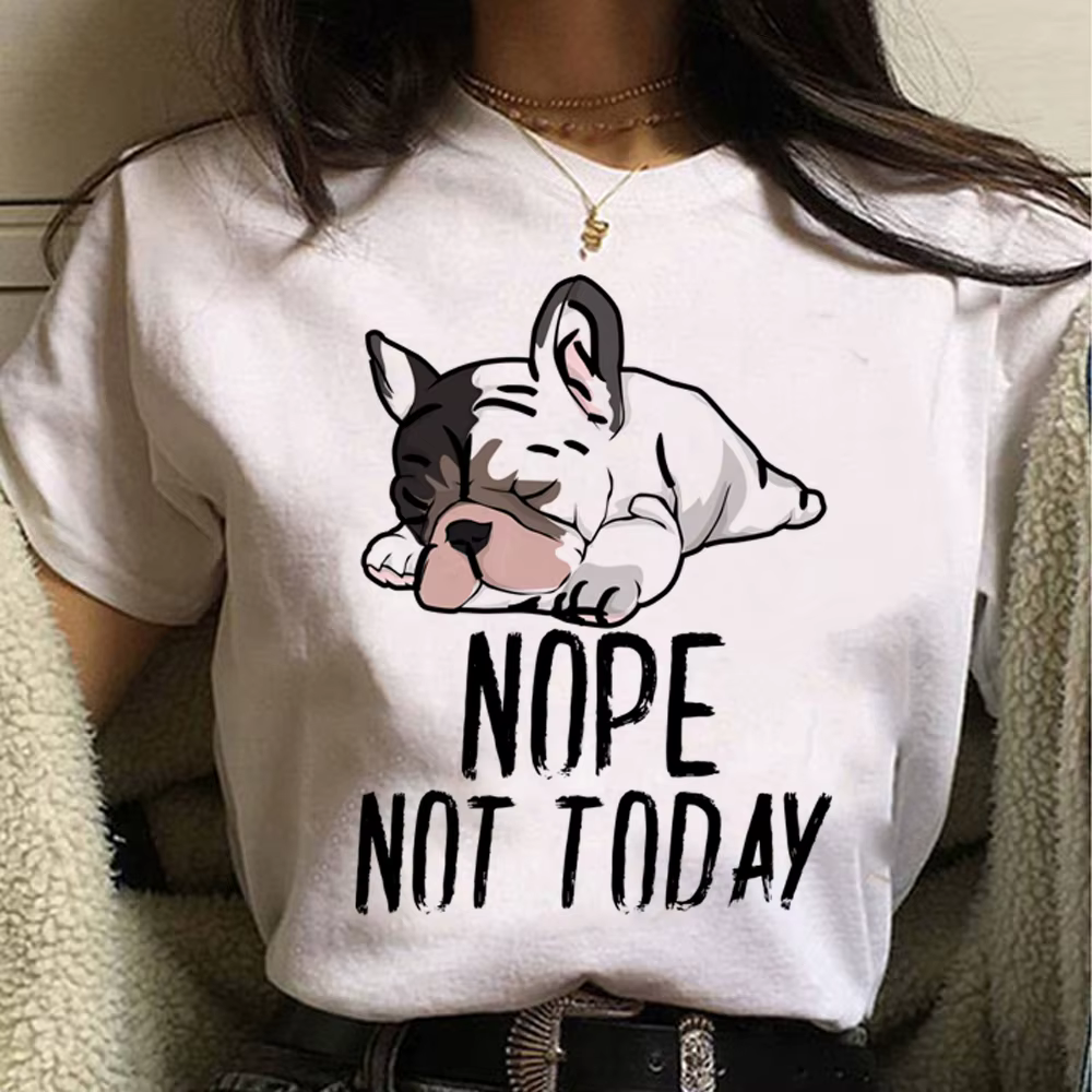 Bouledogue français t-shirt femmes graphique t-shirt fille vêtements japonais