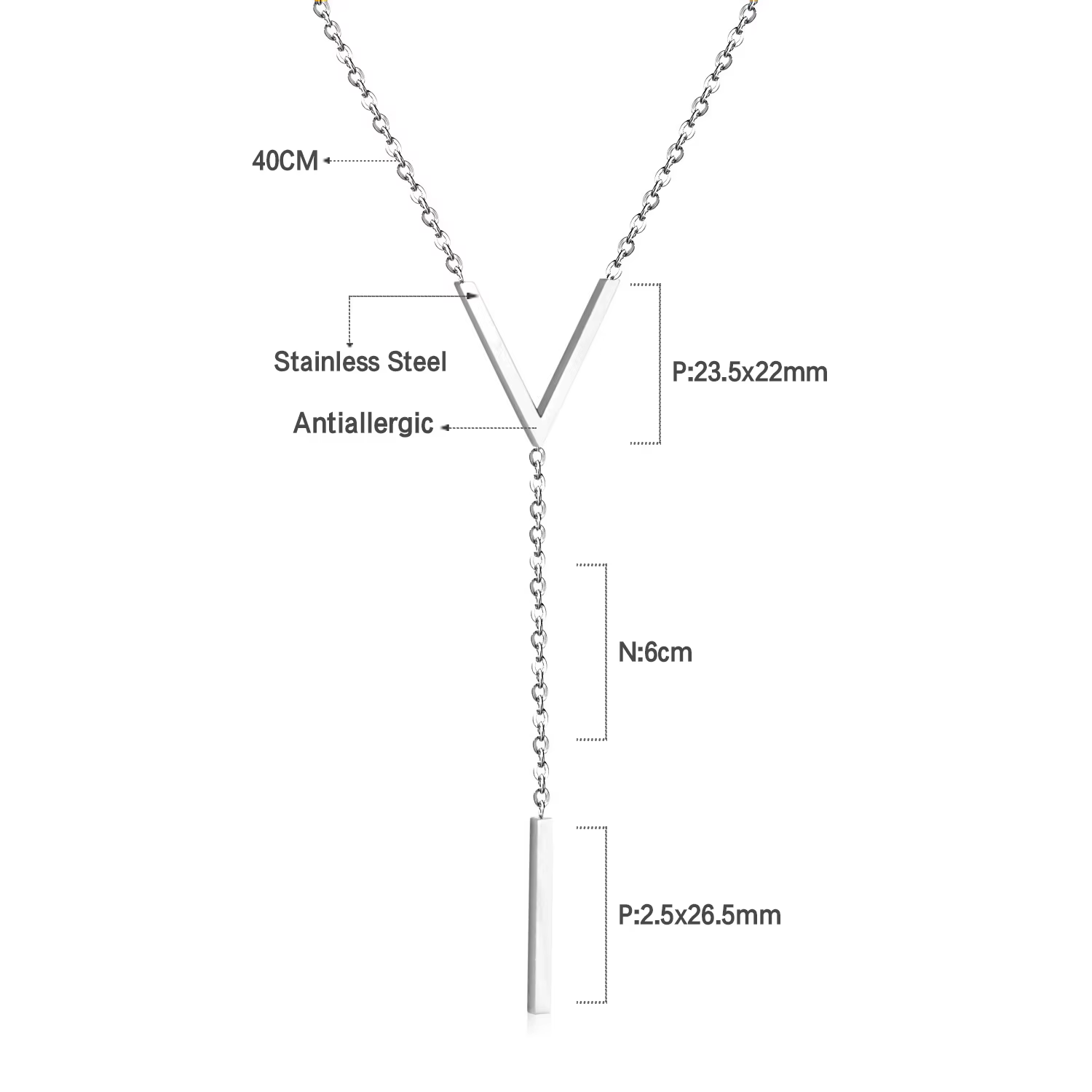 Nouveau Collier Ras-du-Cou Tendance en Forme de V Long et Sexy, Chaîne Dorée pour Femme, Pendentif B