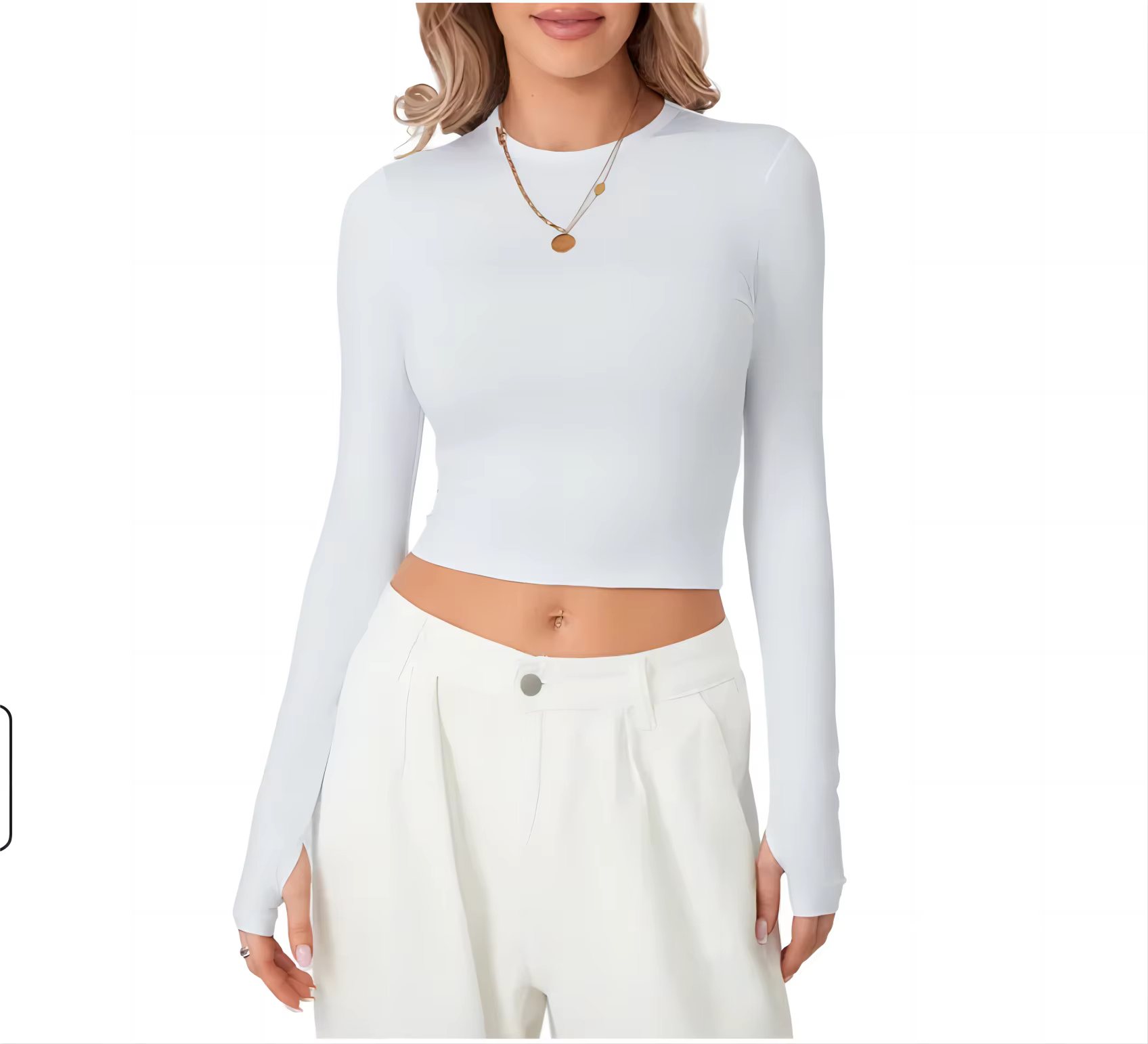 Manches longues col en U haut court femmes Sexy femme mince serré t-shirt décontracté été t-shirt vê