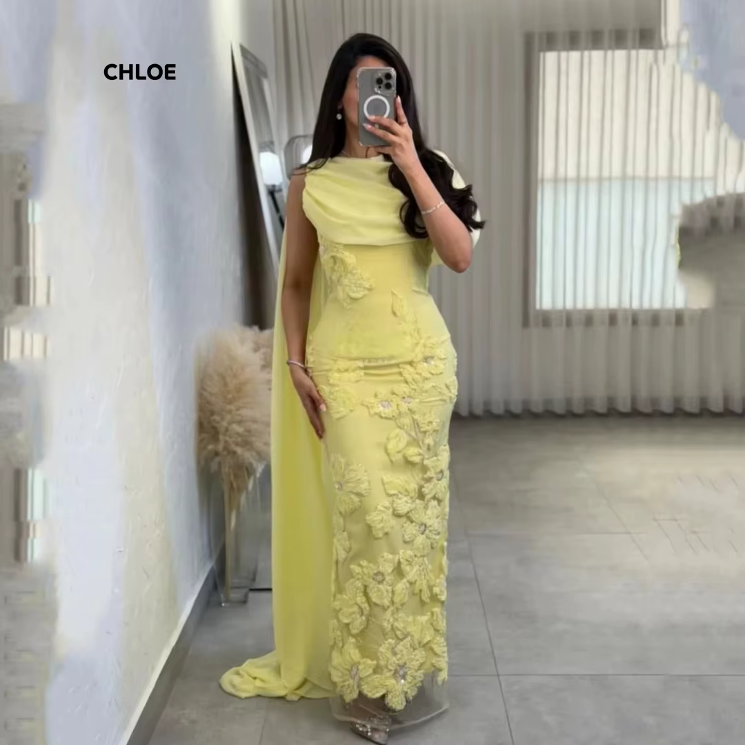 Châle robes de soirée élégantes de luxe femmes robe de soirée sur mesure queue de poisson longues ro