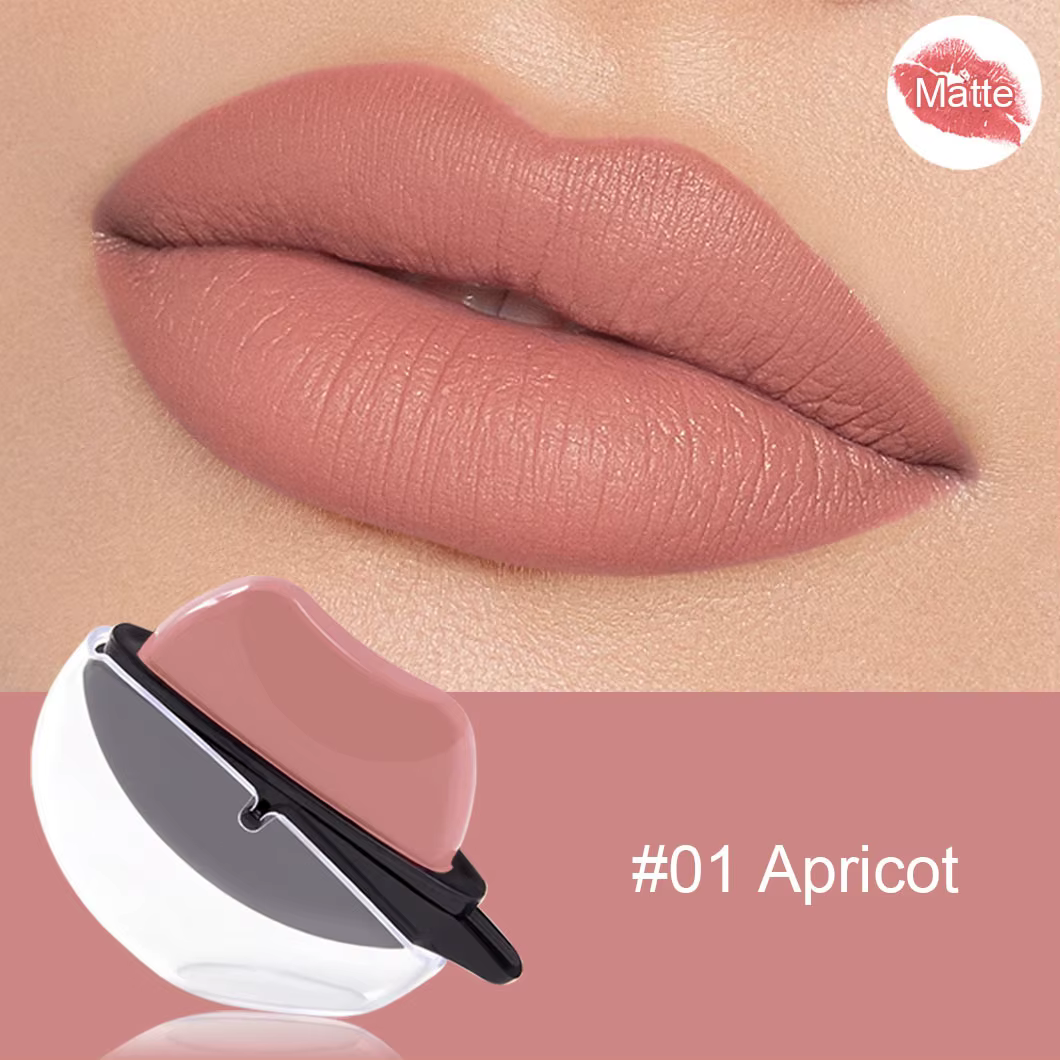 QIBEST rouge à lèvres en forme de lèvre maquillage paresseux rouge à lèvres velours mat hydratant br