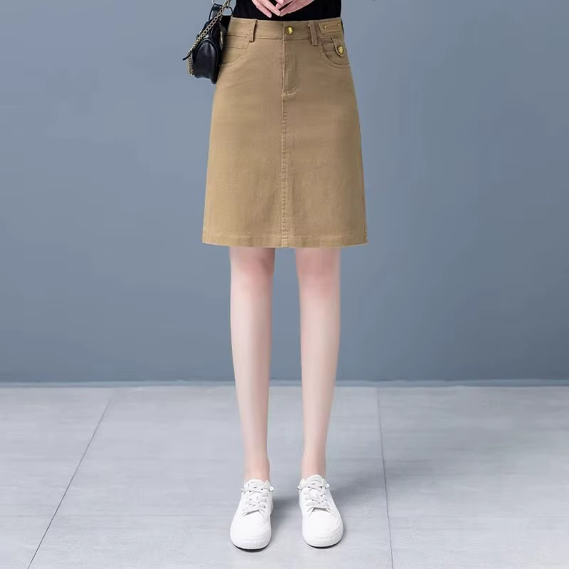 Jupes en jean femme noir Midi taille haute jupe en jean femme luxe élégant vêtements esthétiques ven