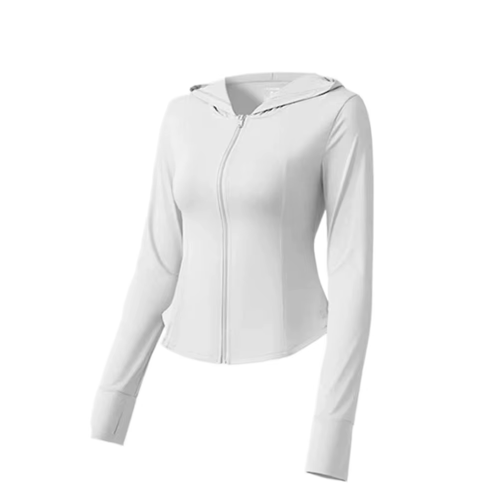 Sweat-shirt anti-UV d'été à manches longues pour femme, veste légère à séchage rapide, couleur unie,