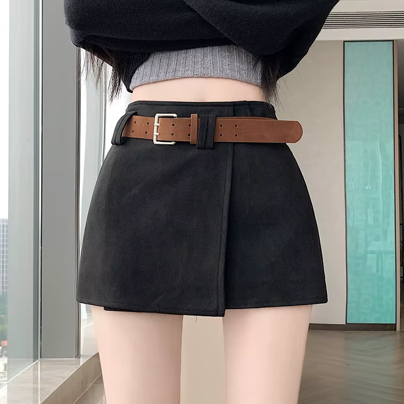 Mini jupes Vintage pour femmes, automne-hiver, Sexy, Y2k, couleur unie, taille haute, moulante, shor