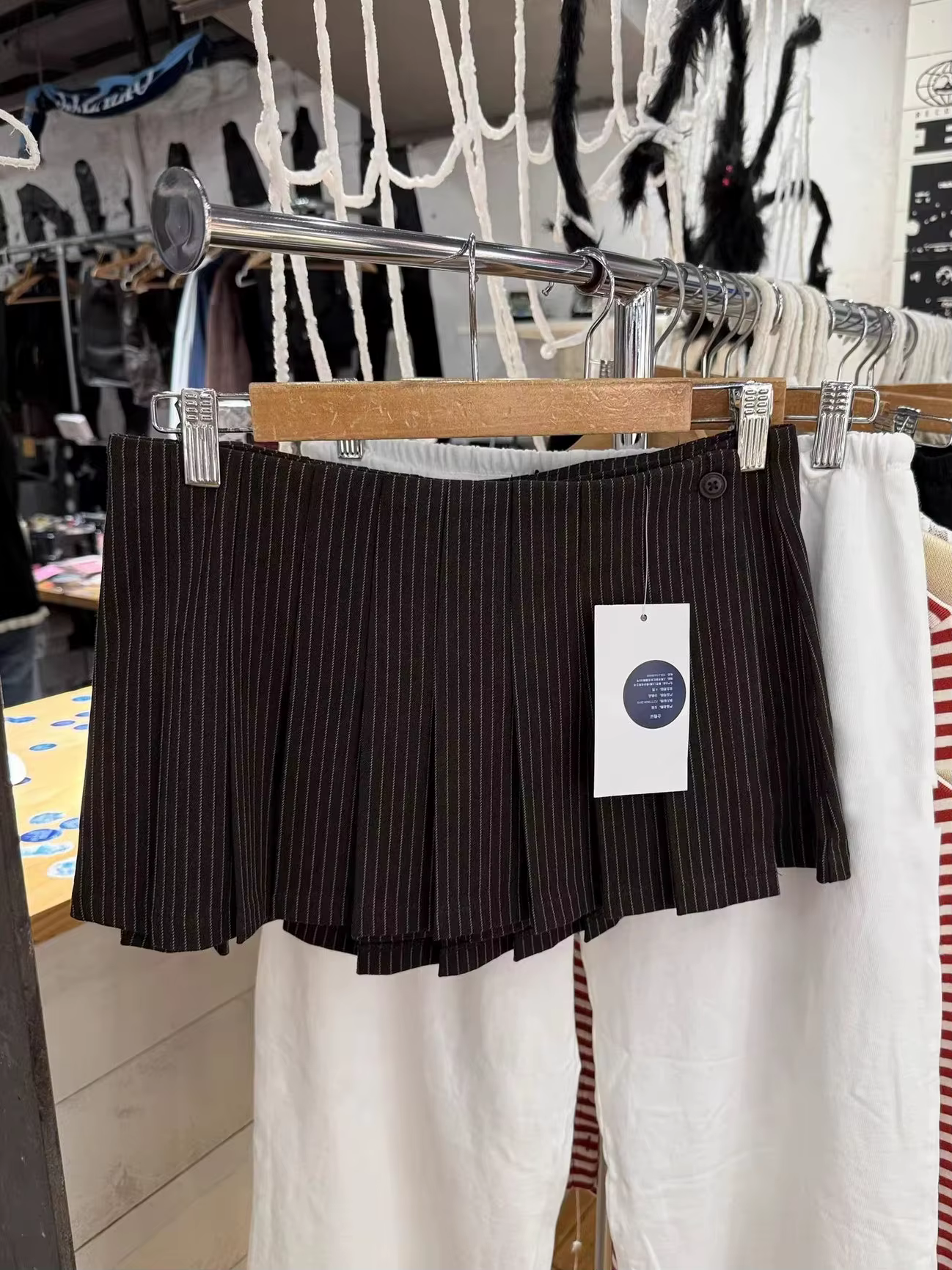 Mini jupe rayée Sexy taille basse pour femmes, café de printemps, esthétique Chic, boutons, douce, r