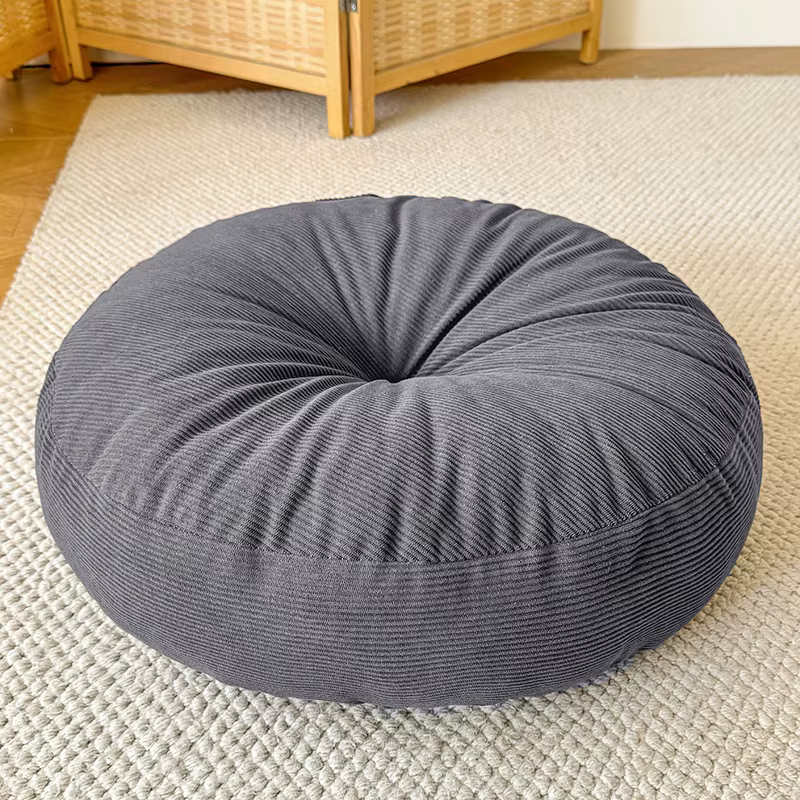 Coussin de chaise rond ultra doux en velours côtelé épais de style moderne/tapis de tatami, sièges c