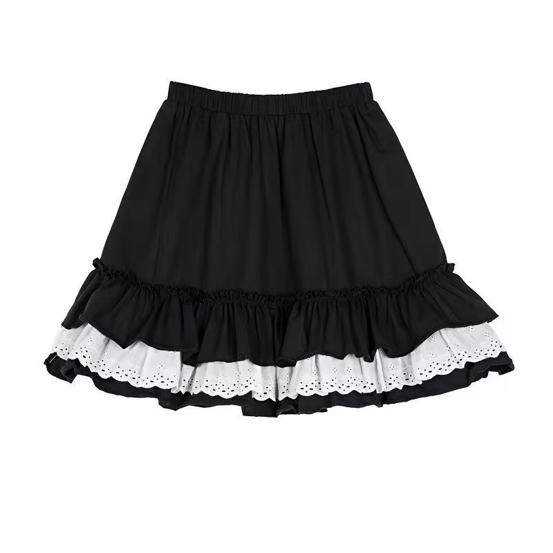 Nouveau Kawaii Style japonais jupe femmes étudiant a-ligne plissée dentelle Mini jupe femme