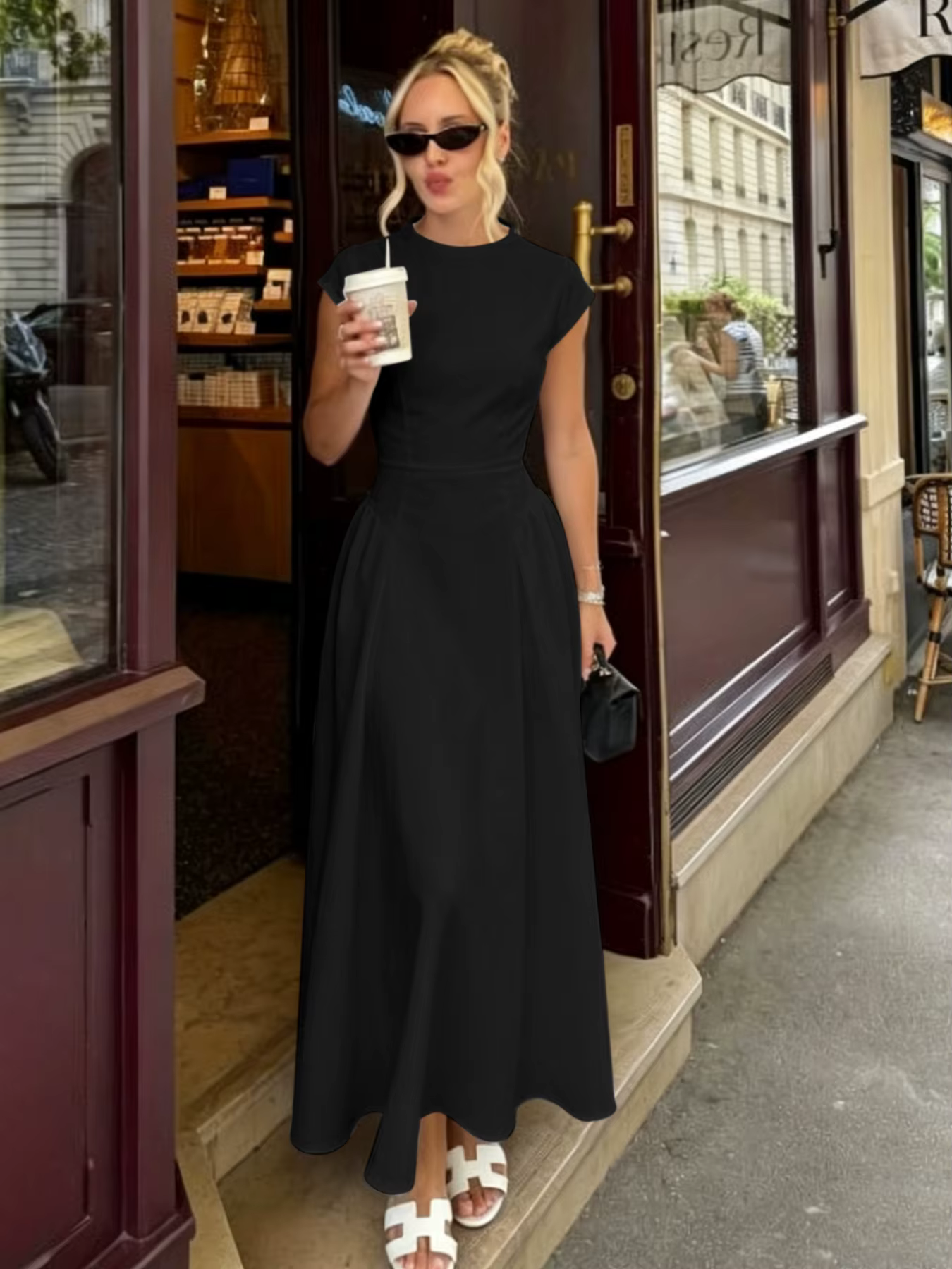 Nouvelles robes longues d'été pour femmes, élégantes, à imprimé floral, patchwork, décontractées, po