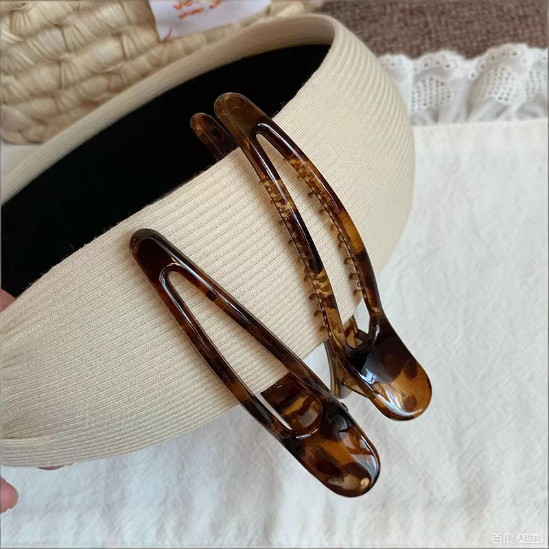 Lot de 2 barrettes vintage à imprimé léopard pour femmes et filles, pince à cheveux pour franges, ép