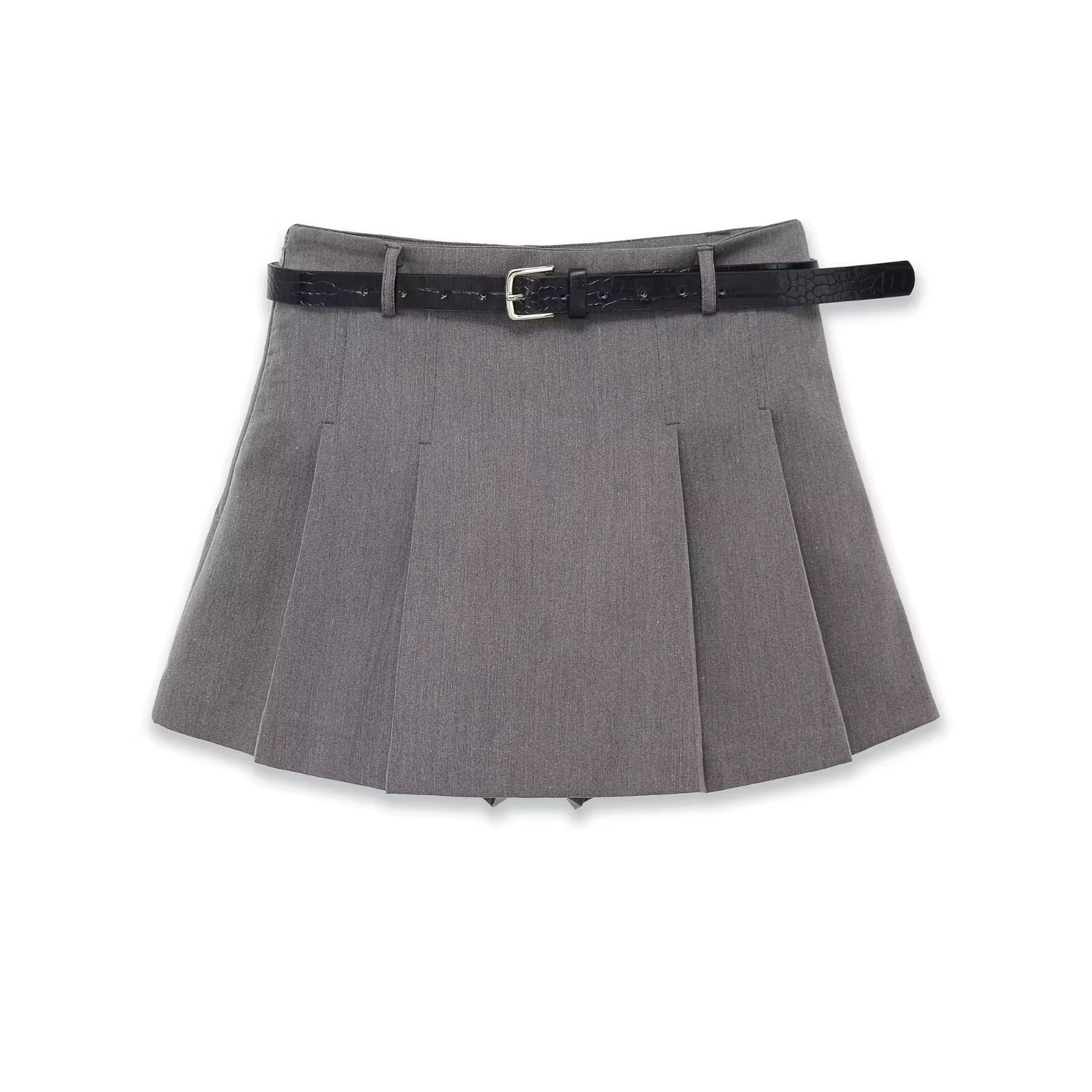 HH femmes mode polyvalent taille moyenne jupe-culotte plissée avec ceinture tempérament féminin haut