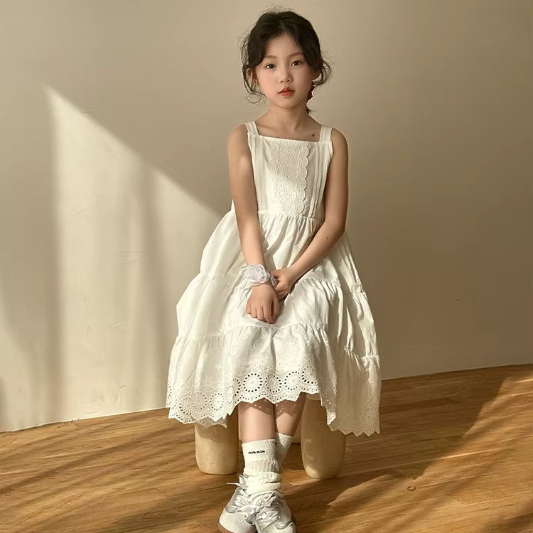Jupe d'été pour filles, vêtements pour enfants, Style coréen, mode bébé fille, couleur Pure, dentell
