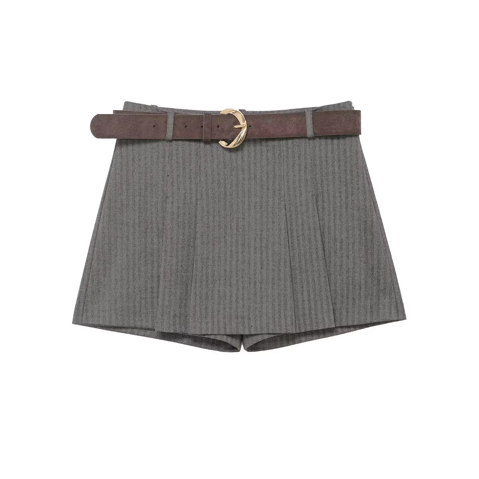 HH femmes 2026 printemps mode polyvalent ceinture plissée pantalon jupe femme haute rue tempérament