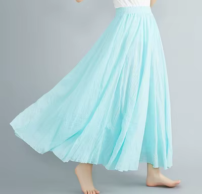 Robe littéraire en coton et lin pour fille Mori, 28 couleurs, taille élastique, jupe d'extension tra