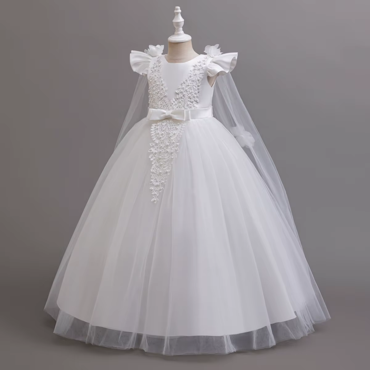 Robes de demoiselle d'honneur longues à fleurs pour adolescentes, robe de Rhde mariage pour enfants,