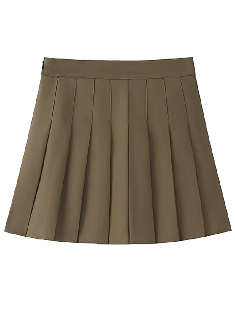 Zjaiss blanc femmes jupes plissées été taille haute fermeture éclair filles danse JK Mini jupes noir