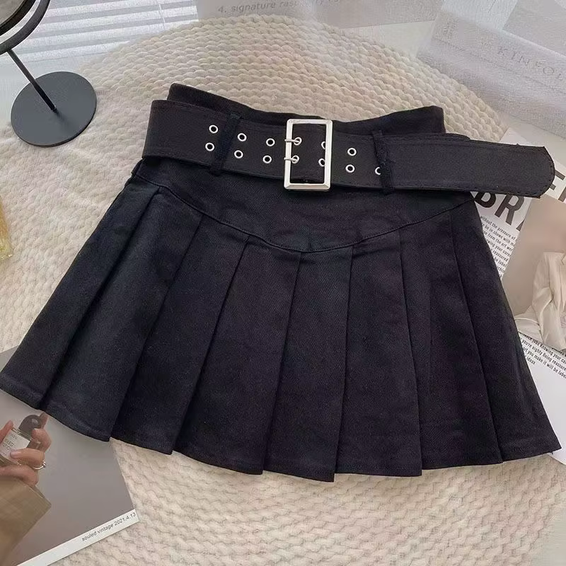 Jupes plissées Style coréen pour femmes, mode, taille haute, solide, assorti à tout, été pour étudia