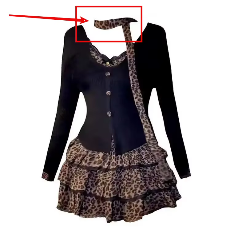 Y2k – ensemble Punk rétro Sexy pour femmes, nouveau costume, écharpe, haut à manches longues, taille