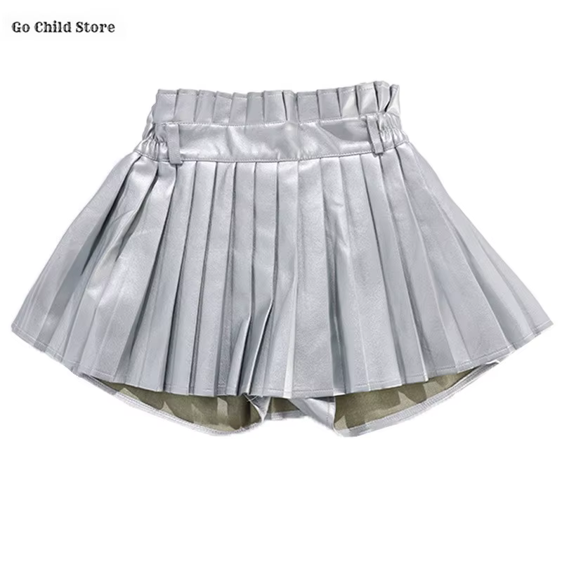 Ensemble de vêtements pour filles, style hip-hop, crop top à sequins, épaules dénudées, jupe argenté