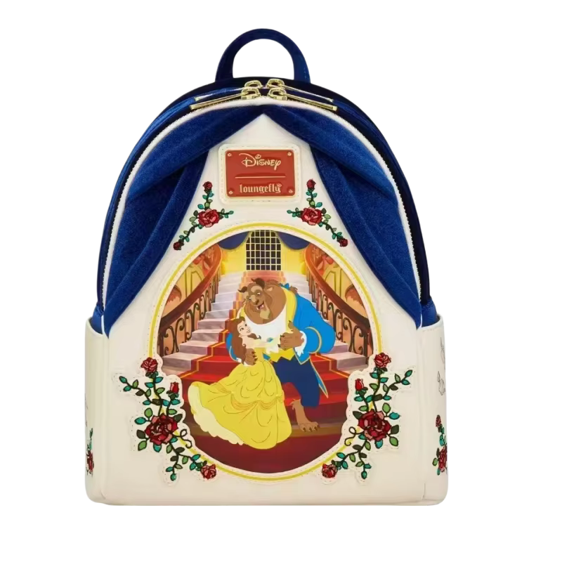 Loungefly – sac à dos Disney la belle et la bête, petite taille, série Rainy Day, sac à la mode impe