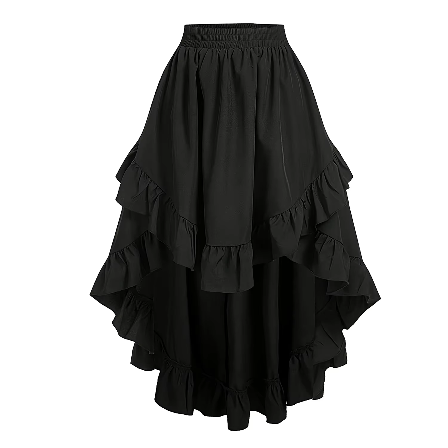 Jupe rétro taille haute avec un design devant court et dos long, jupe de soirée plissée gothique ste