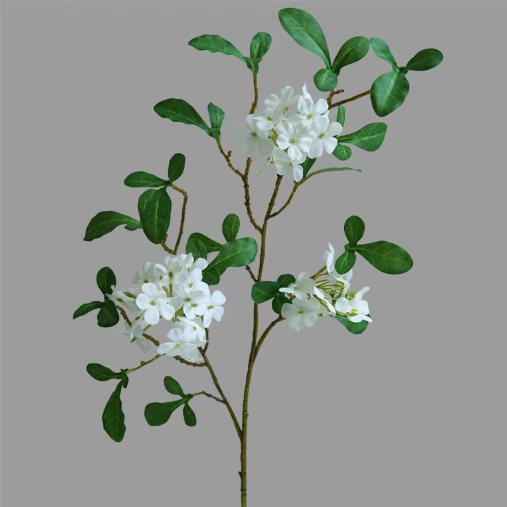 Fleur artificielle à longue tige, bleu brumeux, faite à la main, mini-hortensia réaliste, élégante, 