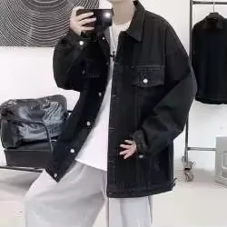 Veste en jean pour hommes, vêtements de travail décontractés, tendance, coupe ample, vente en gros,