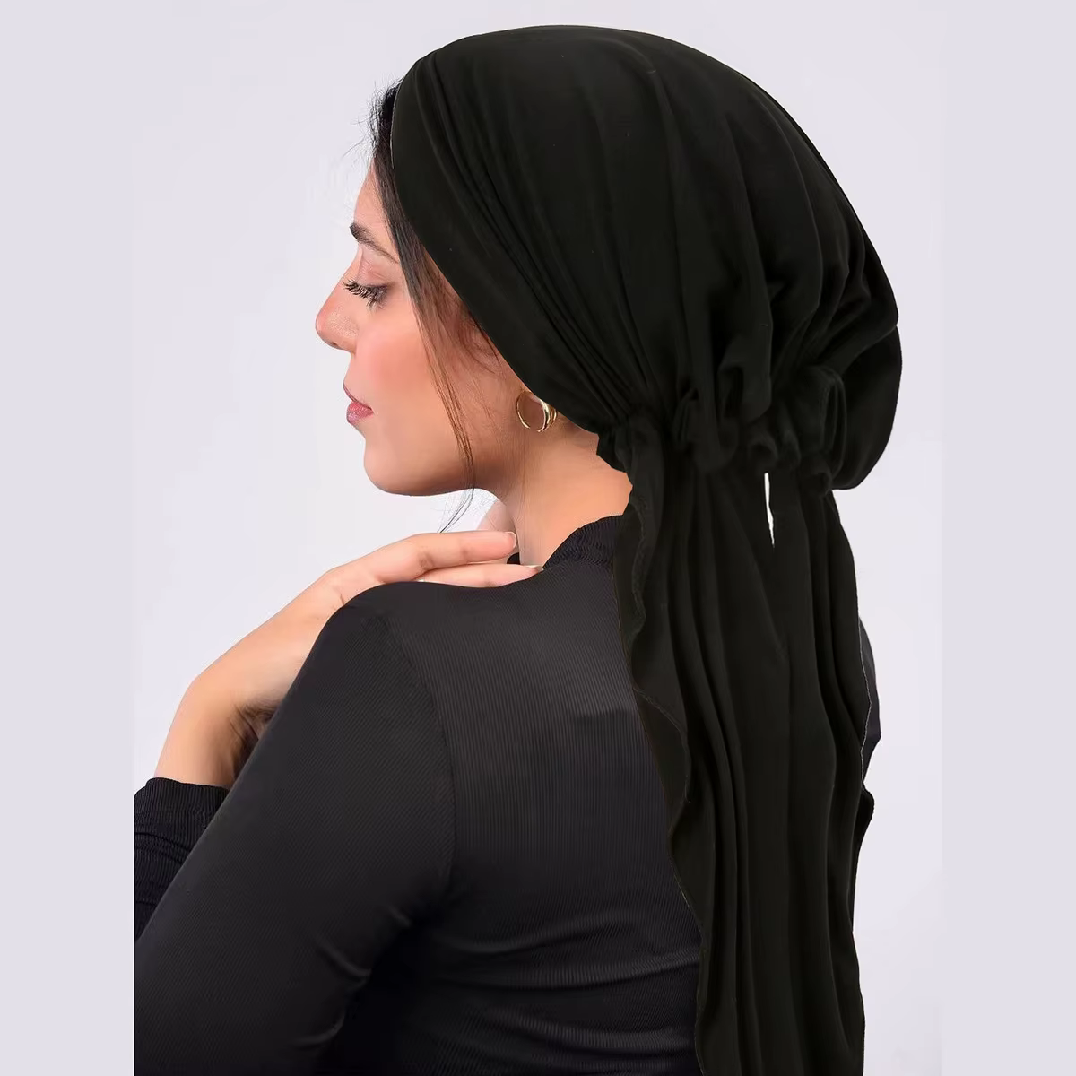 Nouveauté 2026 : Hijabs et turbans de mode musulmane, foulards à longue queue, bonnets hijab élastiq