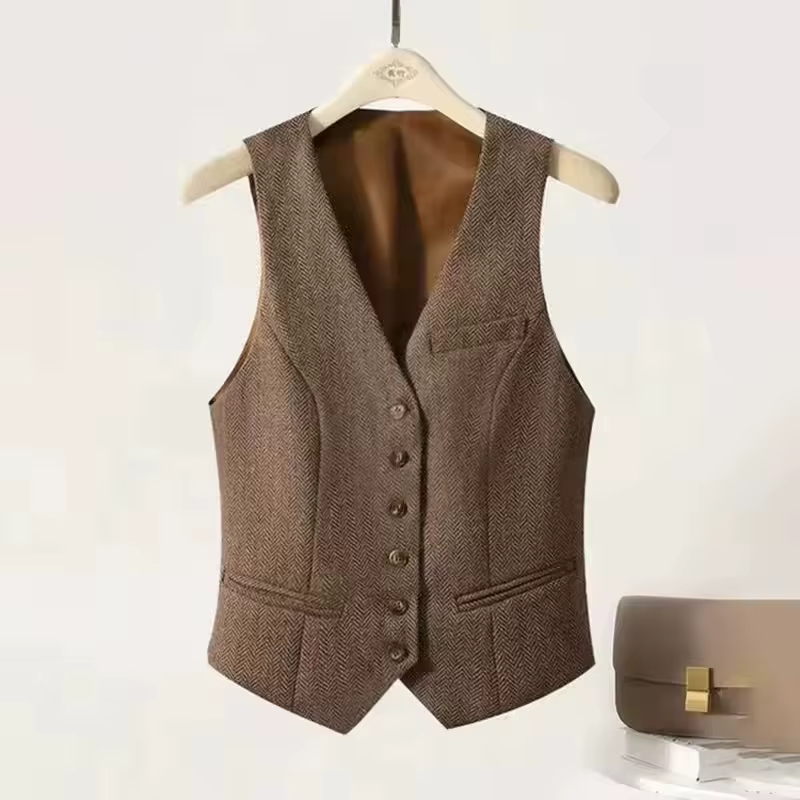 Gilet femme veste 2025 été mince tempérament confortable dames gilet hauts rétro sans manches élégan