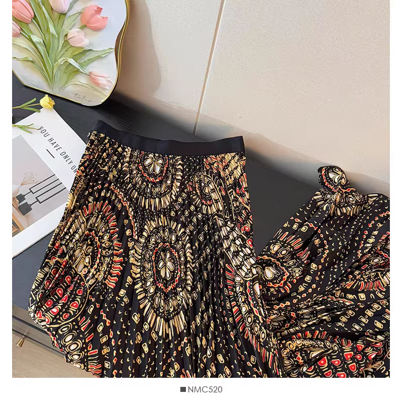 Jupes de plage imprimées bohème pour femmes, taille haute, fluide, ligne a, jupe Maxi plissée pour v